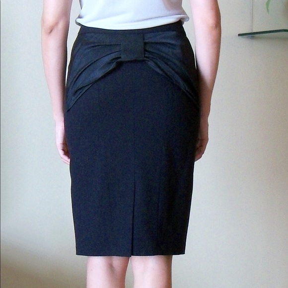 Rachel Roy Black Bow Back Pencil Skirt 0 XS - Picture 3 of 6